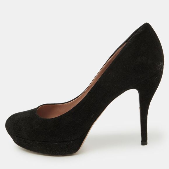 Black Suede Round Toe Platform Pumps Size 39,All Products : American Fashion Style Bags On Sale